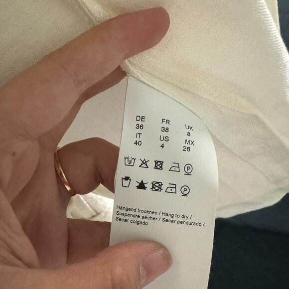 BOSS High Slit Linen Blazer Coat Cream - Picture 7 of 8